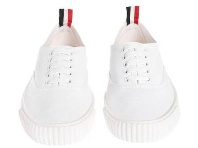Thom Browne Sneaker Heritage in tela Bianco - vista 6