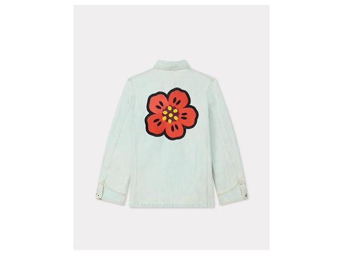 Kenzo Denim-Arbeitsjacke mit Blumenstickerei Blau - Ansicht 5
