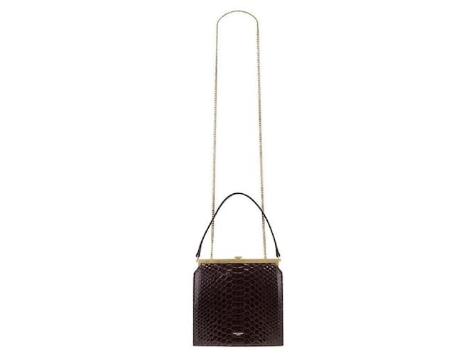 Saint Laurent Borsa con catena in pitone Nero - vista 4