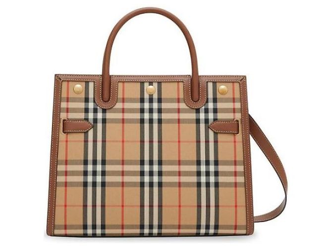 Burberry Mittelgroße Vintage-Check-Zwei-Handtasche Braun - Ansicht 4