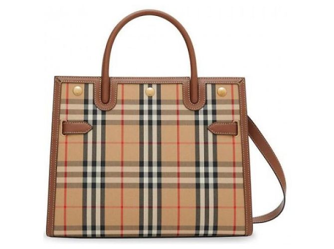 Burberry Mittelgroße Vintage-Check-Zwei-Handtasche Braun - Ansicht 5