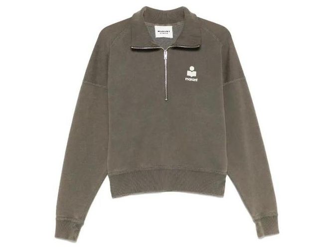 Isabel Marant Felpa con zip a metà e logo DBEC Bianco - vista 4