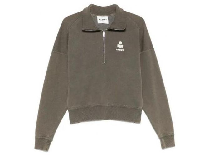 Isabel Marant Felpa con zip a metà e logo DBEC Bianco - vista 5