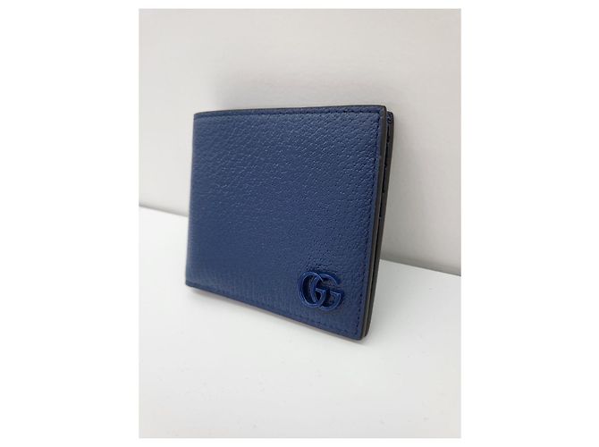 Gucci Portafoglio Blu GG Marmont - vista 4