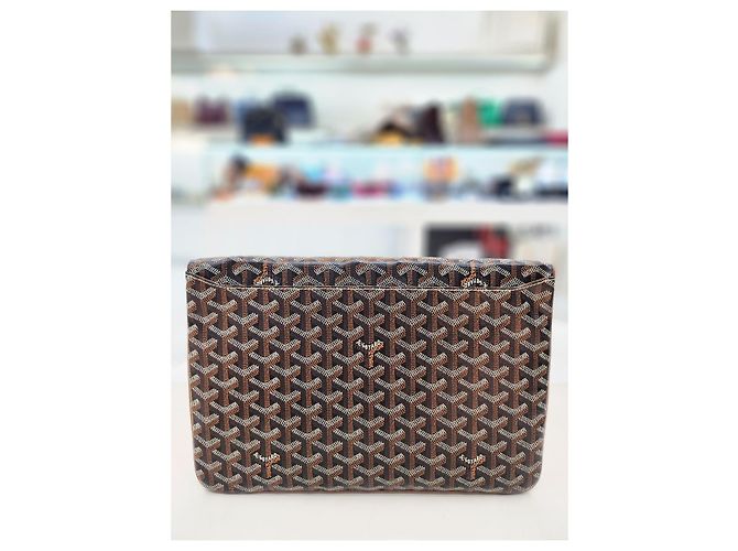 Goyard Clutch Saint Marie GM Nero Tan Marrone - vista 14
