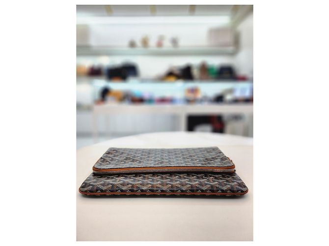 Goyard Clutch Saint Marie GM Nero Tan Marrone - vista 15