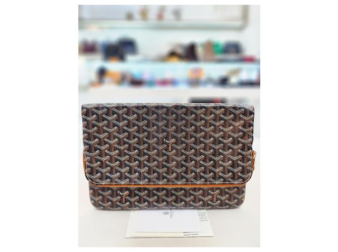 Goyard Clutch Saint Marie GM Nero Tan Marrone - vista 2