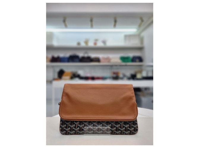 Goyard Clutch Saint Marie GM Nero Tan Marrone - vista 3