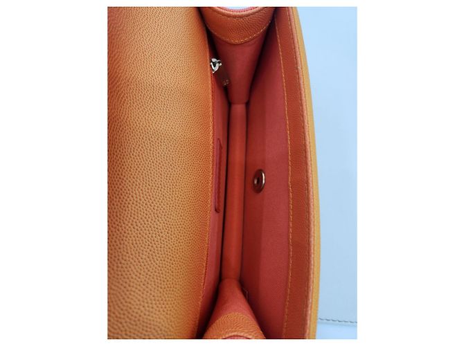 Chanel Bolsa tote pequena cruzada gradiente Caviar Sunset Laranja - vista 19