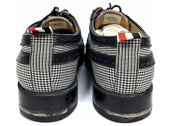 Thom Browne Scarpe Wingtip Principe di Galles Bianco - vista 3