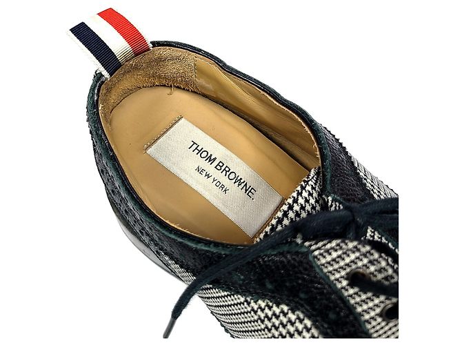 Thom Browne Scarpe Wingtip Principe di Galles Bianco - vista 6