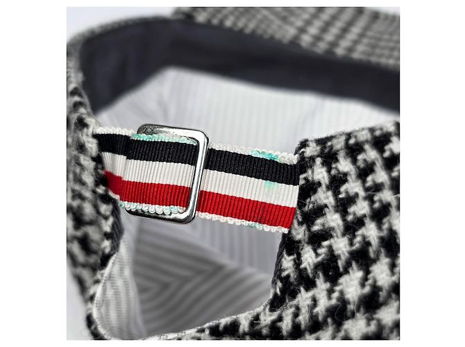 Thom Browne Houndstooth Check Tweed Baseball Cap - view 4