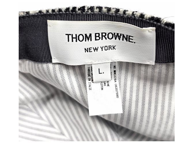 Thom Browne Houndstooth Check Tweed Baseball Cap - view 6