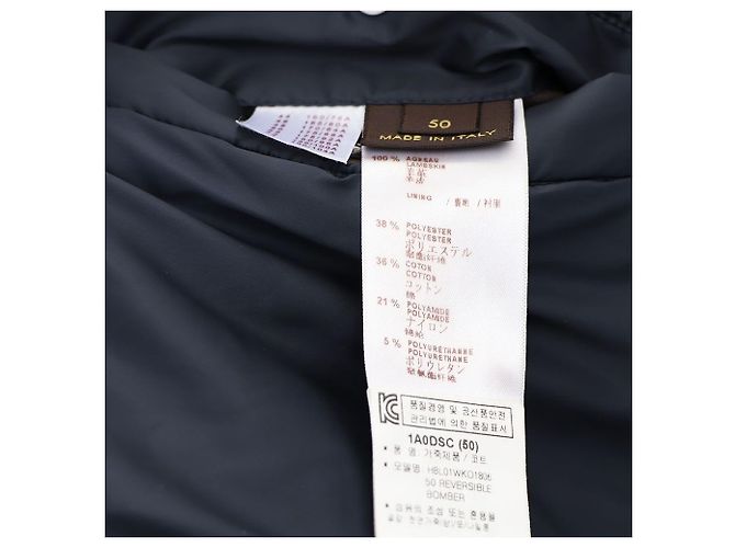 Louis Vuitton Wendbare Leder-Nylon-Jacke Blau - Ansicht 10
