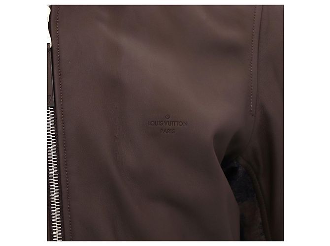 Louis Vuitton Wendbare Leder-Nylon-Jacke Blau - Ansicht 3