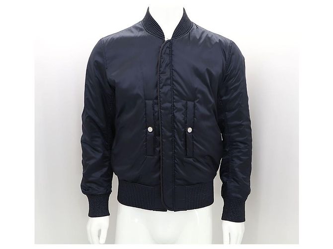 Louis Vuitton Wendbare Leder-Nylon-Jacke Blau - Ansicht 8