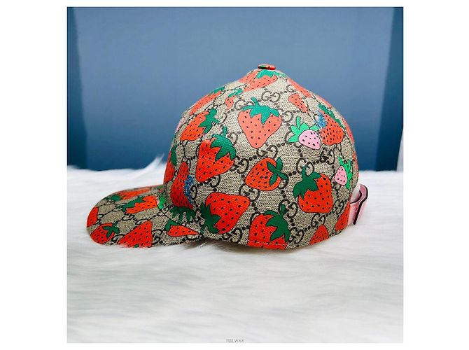 Gucci GG Supreme Strawberry Baseball Cap Mehrfarben - Ansicht 7