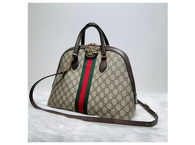 Gucci Ophidia GG Medium Tote Bag mit Oberem Griff in Dombform Braun - Ansicht 2