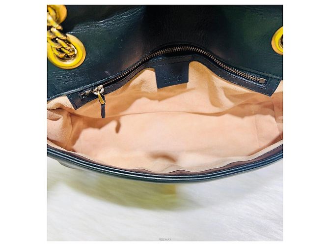 Gucci Borsa a spalla GG Marmont matelassé con catena Nero - vista 6