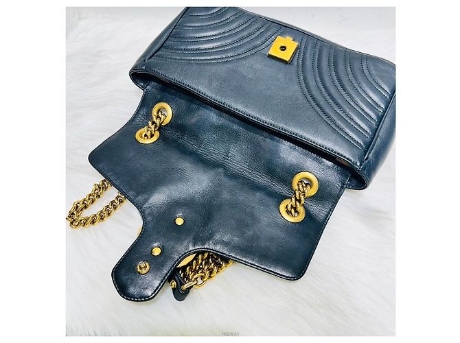 Gucci Borsa a spalla GG Marmont matelassé con catena Nero - vista 8