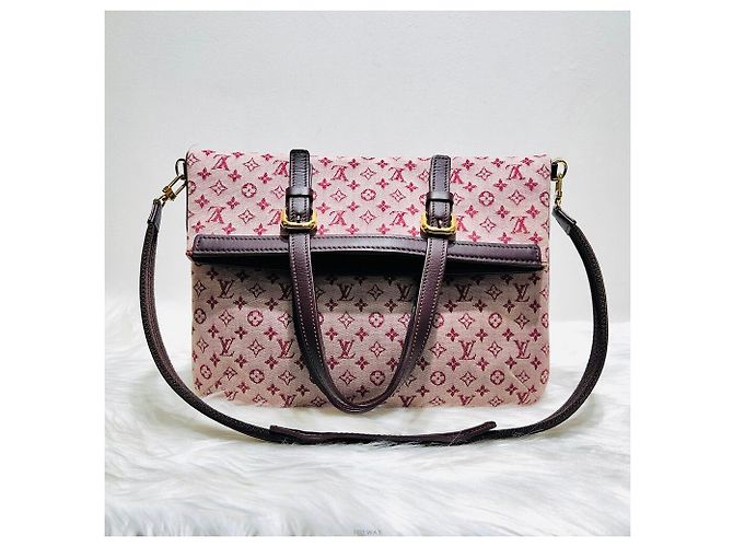Louis Vuitton Monogramm Kirsch Mini Lin Françoise Tote- oder Schultertasche Rot - Ansicht 2
