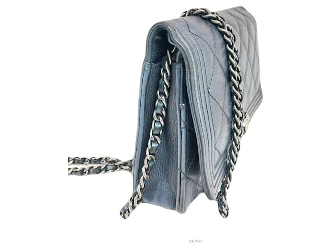 Mini borsa a tracolla Boy Chanel Blu - vista 4