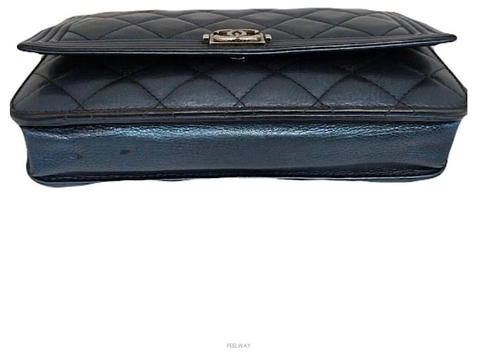 Mini borsa a tracolla Boy Chanel Blu - vista 5