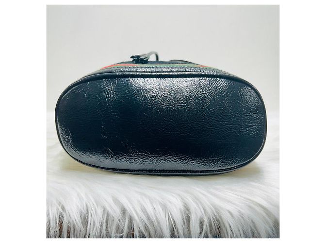 Gucci Borsa a secchiello in suede Ophidia con tracolla Verde - vista 5