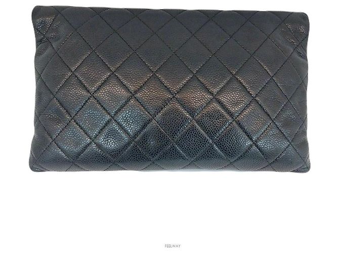 Timeless Chanel Weiche Kaviar-Clutch Schwarz - Ansicht 2