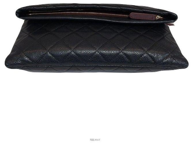 Timeless Chanel Weiche Kaviar-Clutch Schwarz - Ansicht 3
