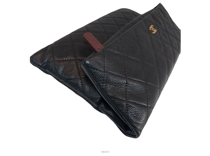Timeless Chanel Weiche Kaviar-Clutch Schwarz - Ansicht 4