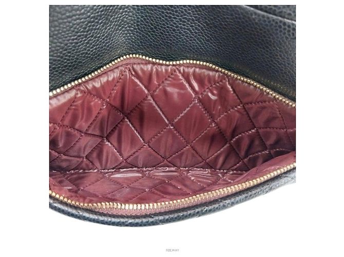 Timeless Chanel Weiche Kaviar-Clutch Schwarz - Ansicht 7