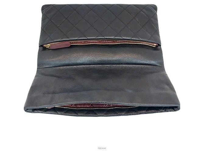 Timeless Chanel Weiche Kaviar-Clutch Schwarz - Ansicht 8