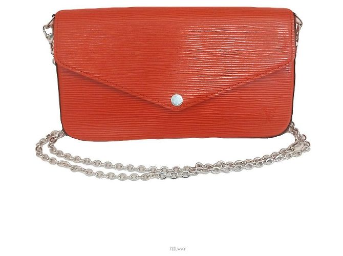 Louis Vuitton Borsa a Tracolla Pochette Felicie Epi Chain Rosso - vista 2