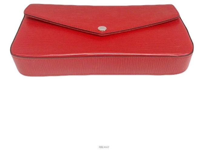 Louis Vuitton Borsa a Tracolla Pochette Felicie Epi Chain Rosso - vista 4