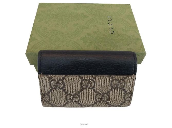 Gucci Portachiavi in pelle GG Marmont Marrone - vista 3