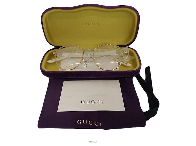 Gucci Gold Beige Small Eyewear Frame Brown - view 2