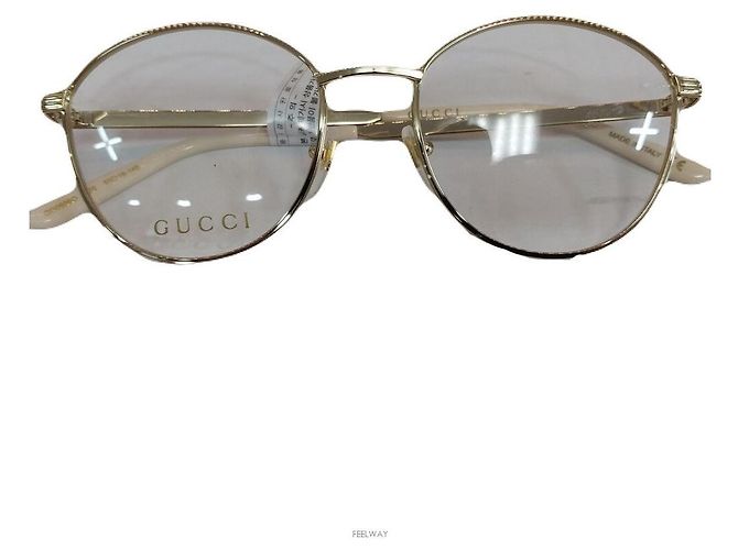 Gucci Gold Beige Small Eyewear Frame Brown - view 3