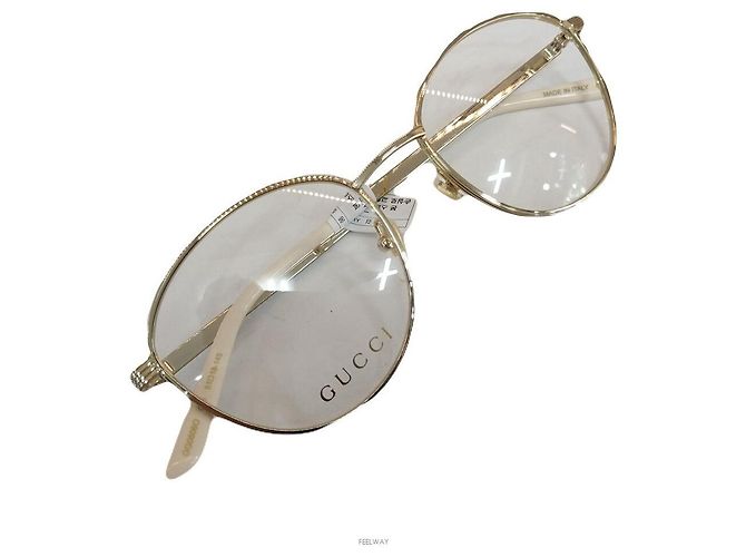 Gucci Gold Beige Small Eyewear Frame Brown - view 4
