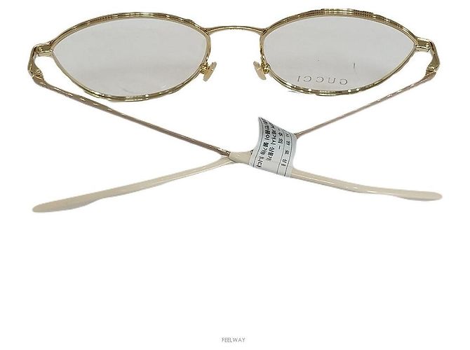 Gucci Gold Beige Small Eyewear Frame Brown - view 5