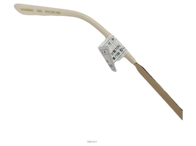 Gucci Gold Beige Small Eyewear Frame Brown - view 7
