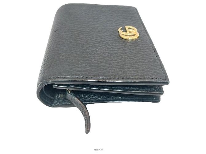 Gucci Billetera bi-fold de cuero GG Marmont Negro - vista 4