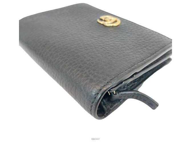 Gucci Billetera bi-fold de cuero GG Marmont Negro - vista 6