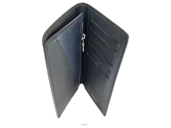 Louis Vuitton Portafoglio lungo da uomo Taiga Alexandre Blu - vista 4