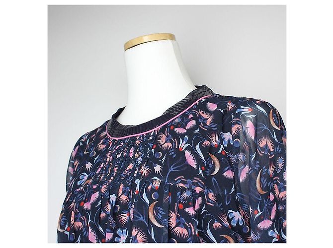 Chloé Blusa Stampata Blu Navy - vista 4