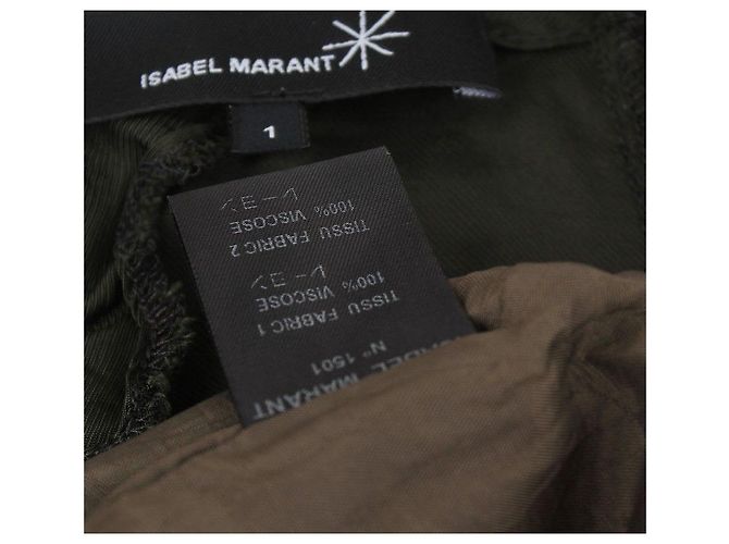 Isabel Marant Vestido caqui profundo com detalhes em dourado Marrom - vista 5