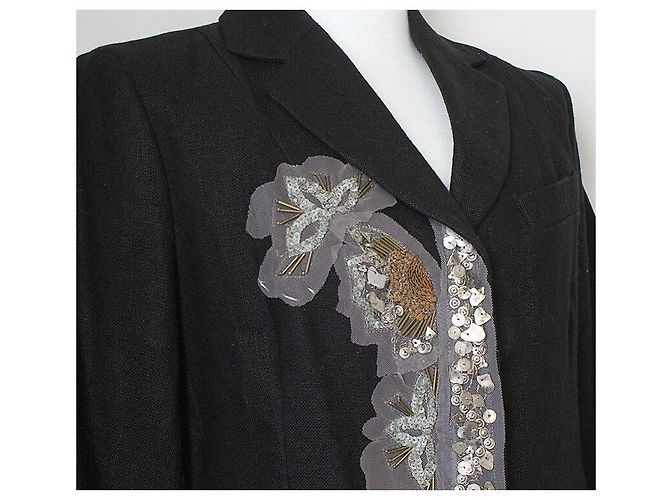 Kenzo Black Beaded Appliqué Jacket - view 5