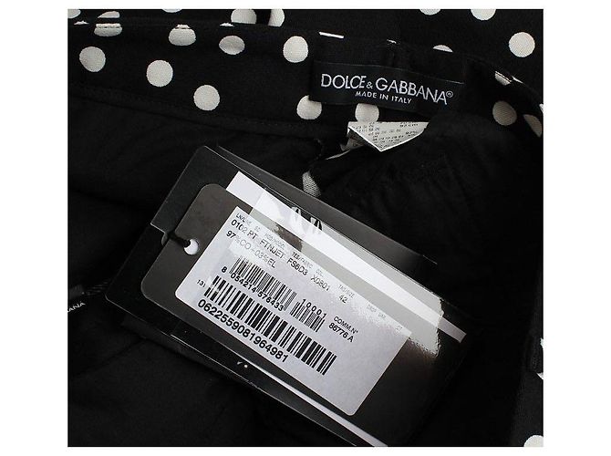 Dolce & Gabbana Pantaloni Cigarette a Pois Bicolore Nero - vista 3