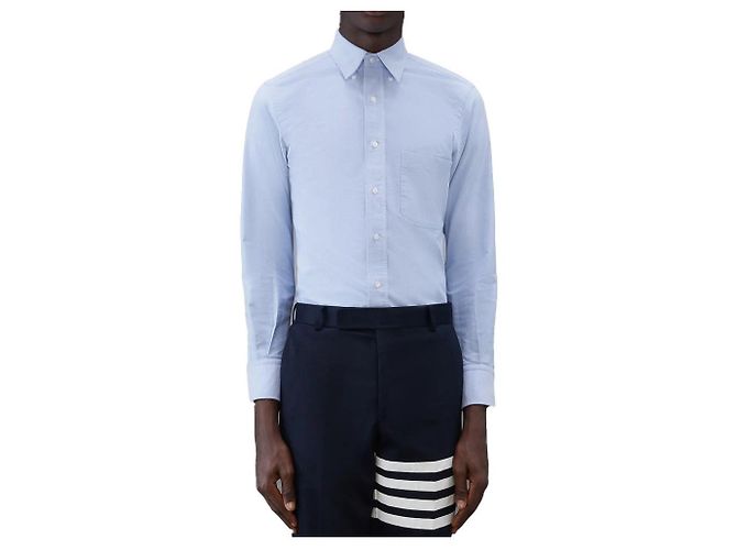 Thom Browne Oxford Button-Up Baumwollhemd Hellblau - Ansicht 3
