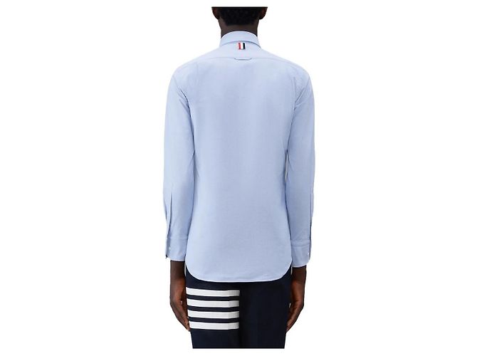Thom Browne Oxford Button-Up Baumwollhemd Hellblau - Ansicht 4